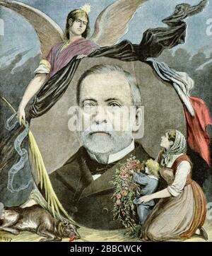 Meyer Henri ( 1841 - 1899 ) - Portrait de Louis Pasteur (1822 - 1895) - Collection privée Banque D'Images