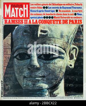 FrontPage du magazine français Paris-Match, n° 1410, une grande exposition sur Ramses II à Paris, 197, France Banque D'Images