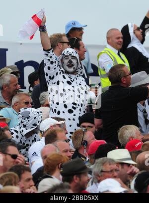 Fans dans les stands au cours du deuxième jour du quatrième match d'essai Investec Ashes à l'Emirates Durham ICG, Durham. Banque D'Images