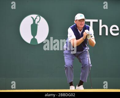 Ernie Els d'Afrique du Sud le premier jour du premier championnat Open 2013 du club de golf de Muirfield, East Lothian Banque D'Images