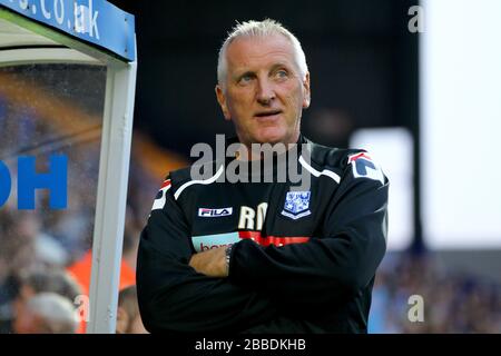 Ronnie Moore, responsable de Tranmere Rovers, sur l'écran tactile Banque D'Images