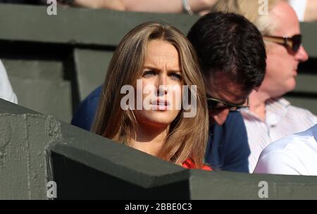 Kim Sears dans la boîte de joueurs pour le match entre Andy Murray de Grande-Bretagne et Jerzy Janowicz de Pologne Banque D'Images