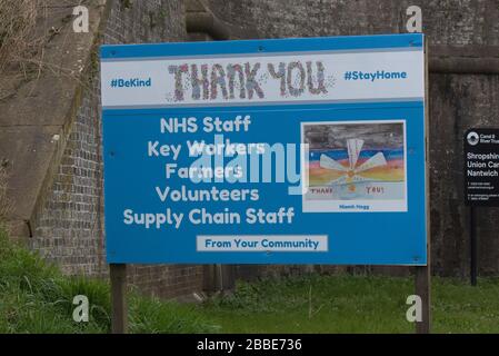 Merci NHS signe, Nantwich Banque D'Images