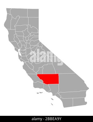 Carte de Kern en Californie Banque D'Images