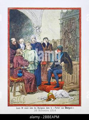 Ancienne illustration de Louis XI de France de "Louis Bombré" imprimée à la fin du XIXe siècle. Banque D'Images