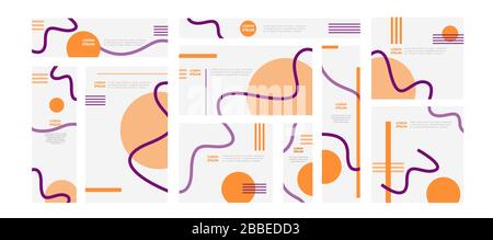 Collection de différents modèles de bannières Web colorées avec une forme géométrique abstraite Illustration de Vecteur