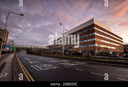 L'A52 à l'heure de pointe du matin pendant le verrouillage dans le cadre de l'épidémie de coronavirus Covid 19, 20 avril Nottingham Notinghamshire Angleterre Royaume-Uni Banque D'Images