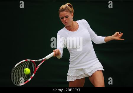 Camila Giorgi en Italie en action avec Marion Bartoli en France Banque D'Images