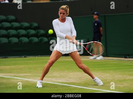 Camila Giorgi en Italie en action avec Marion Bartoli en France Banque D'Images