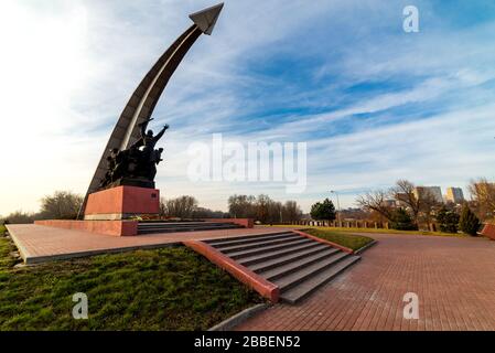 Le complexe commémoratif Kumzhenskaya Grove en l'honneur des soldats tombés de l'Armée rouge qui libèrent Rostov-on-don en 1941 et 1943. Objet du patrimoine culturel Banque D'Images