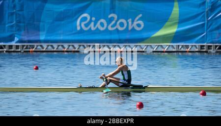 Rio de Janeiro. BRÉSIL IRL W1X. Sanita PUSPURE, régate olympique d’aviron 2016. Lagoa Stadium, Copacabana, “Jeux Olympiques d’été” Rodrigo de Freitas Lagoon, Lagoa. Heure locale 10:07:05 Samedi 13/08/2016 [crédit obligatoire; Peter SPURRIER/Intersport Images] Banque D'Images