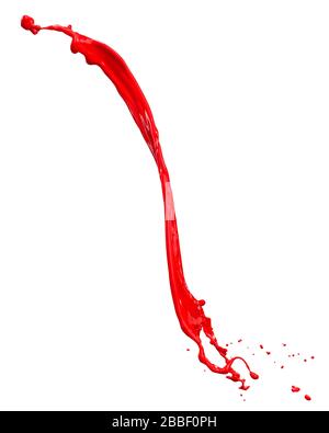splendide peinture rouge éclabousser isolée sur fond blanc Banque D'Images