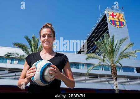 Melanie Serrano. Footballeur espagnol qui joue à gauche pour le FC Barcelona dans la 1ère Division espagnole, et l'équipe nationale espagnole. Banque D'Images