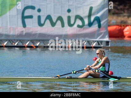 Rio de Janeiro. BRÉSIL IRL W1X. Sanita PUSPURE, régate olympique d’aviron 2016. Lagoa Stadium, Copacabana, “Jeux Olympiques d’été” Rodrigo de Freitas Lagoon, Lagoa. Heure locale 10:07:20 Samedi 13/08/2016 [crédit obligatoire; Peter SPURRIER/Intersport Images] Banque D'Images