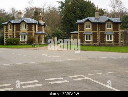 Doubles Lodges, Lodge maisons sur le Sandringham Estate, Norfolk, Royaume-Uni Banque D'Images