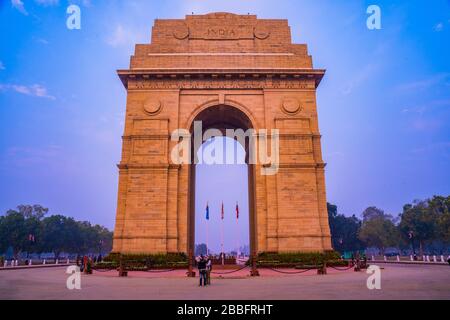 L'Inde porte un mémorial de guerre sur la route Rajpath New Delhi Banque D'Images