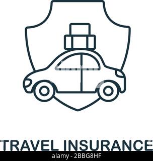 Icône assurance voyage de la collection d'assurance. Icône d'assurance voyage simple pour les modèles, la conception Web et les infographies Illustration de Vecteur