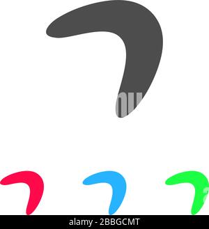 Icône Boomerang plate. Pictogramme de couleur sur fond blanc. Symbole d'illustration vectorielle et icônes bonus Illustration de Vecteur