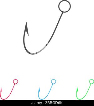 Icône crochet de pêche plat. Pictogramme de couleur sur fond blanc. Symbole d'illustration vectorielle et icônes bonus Illustration de Vecteur