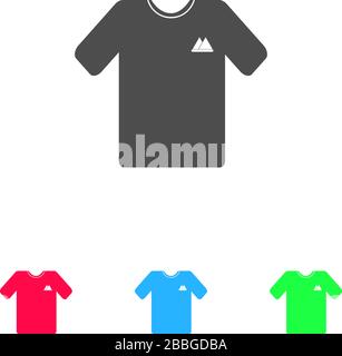 T-shirt icône plat. Pictogramme de couleur sur fond blanc. Symbole d'illustration vectorielle et icônes bonus Illustration de Vecteur