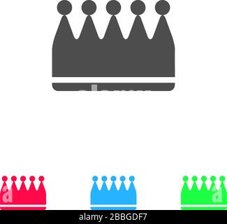 Icône couronne plate. Pictogramme de couleur sur fond blanc. Symbole d'illustration vectorielle et icônes bonus Illustration de Vecteur