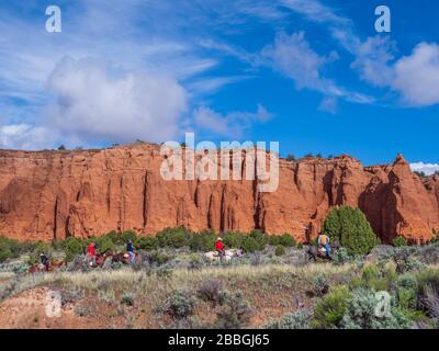 Les cavaliers, Kodachrome Randonnées, parc d'état de Kodachrome Basin, Cannonville, Utah. Banque D'Images