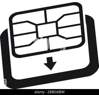 Icône de l'adaptateur de carte SIM Esim à Nano. Symbole du convertisseur de la carte sim du téléphone. Illustration de Vecteur