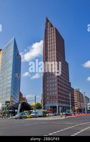 Gratte-ciel à Berlin sur la place Postdamer Banque D'Images