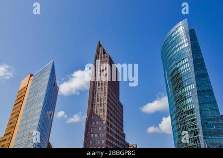 Gratte-ciel à Berlin sur la place Postdamer Banque D'Images