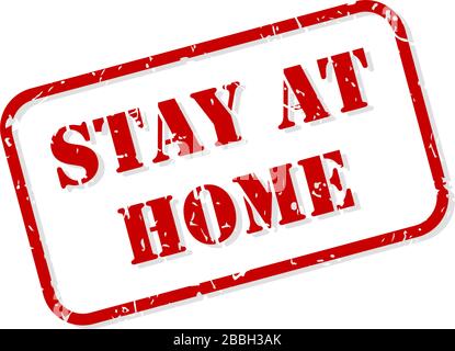 Restez à la maison concept dans le caoutchouc rouge vecteur isolé sur le blanc Illustration de Vecteur