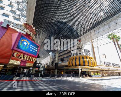 Las Vegas, 30 MARS 2020 - après-midi maintien spécial paysage urbain de la célèbre Fremont Street Experience Banque D'Images