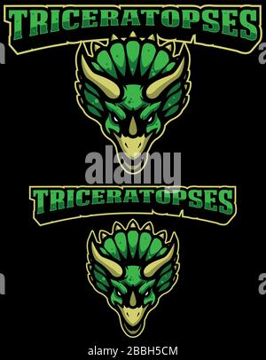 Logo Triceratopes Mascot Illustration de Vecteur