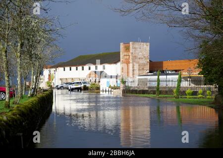 Glasgow, Ecosse / Royaume-Uni - 15 février 2020: Inondations durant la tempête Ciara Banque D'Images