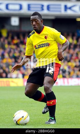 Lloyd Doyley de Watford lors du match de championnat de la Ligue de football de npower à Vicariage Road. Banque D'Images