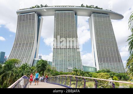 Marina Bay Sands Resort, Bayfront Avenue, Downtown Core, île de Singapour (Pulau Ujong), Singapour Banque D'Images