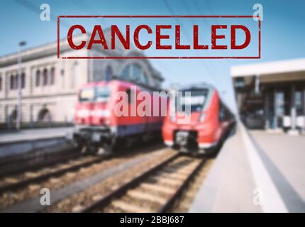Trains annulés en raison d'une pandémie de coronavirus Banque D'Images