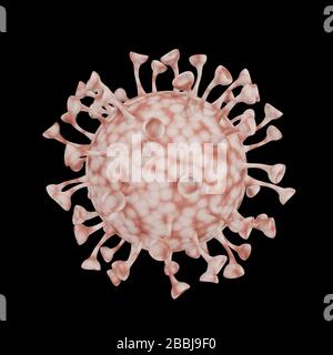 Coronavirus COVID-19 SRAS, SRAS-COV-2, MERS-COV, virus 2019-nCoV - illustration du rendu tridimensionnel Banque D'Images