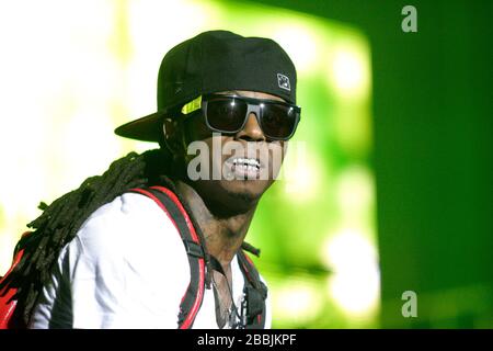 Lil Wayne en spectacle lors de la tournée I Am Music au Susquehanna Bank Center à Camden New Jersey le 28 décembre 2008. Crédit: Scott Weiner / MediaPunch Banque D'Images