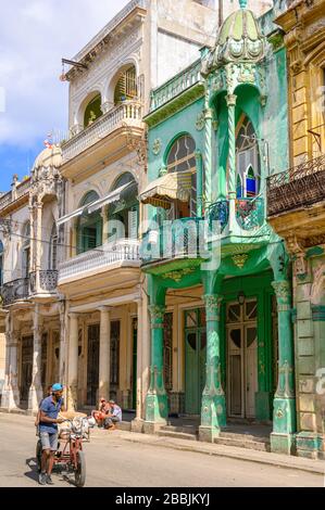 Architecture Art nouveau, Cardenas, la Havane, Cuba Banque D'Images