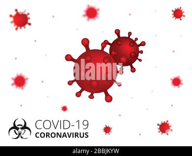 Simple COVID-19 Coronavirus Infographic Design. Chine pathogène grippe respiratoire 2019-nCoV cellules de virus. Virus dangereux, illustration vectorielle. Illustration de Vecteur