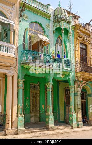 Architecture Art nouveau, Cardenas, la Havane, Cuba Banque D'Images