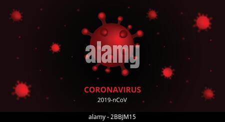 Pandémique Novel Coronavirus COVID-19. Éclosion dangereuse de coronavirus 2019-nCoV. Le ronavirus nCoV indiqué est un virus à ARN toronné à une seule brin. Virus dangereux Illustration de Vecteur