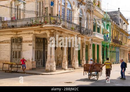 Art nouveau, architecture, Cardenas, la Havane, Cuba Banque D'Images