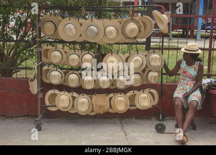 Fournisseur de Hat à Calleton Hamel, la Havane, Cuba Banque D'Images