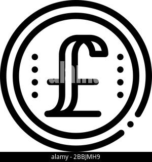 illustration du contour vectoriel de l'icône représentant une pièce de monnaie Illustration de Vecteur