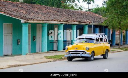 Vintage car, Vinales, province de Pinar del Rio, Cuba Banque D'Images