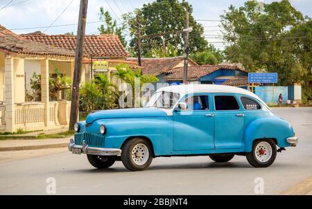 Vintage car, Vinales, province de Pinar del Rio, Cuba Banque D'Images