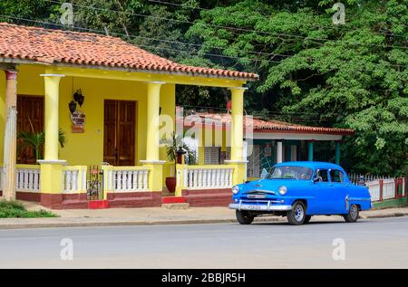 Vintage car, Vinales, province de Pinar del Rio, Cuba Banque D'Images