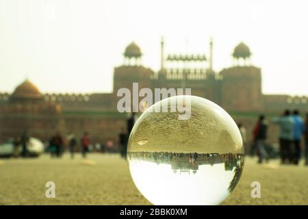 Lahore porte du fort rouge dans le Vieux Delhi, Inde Banque D'Images