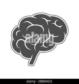 Icône de vecteur, silhouette du cerveau. Polygone vide isolé sur un fond blanc. Illustration simple de stock plat. Illustration de Vecteur